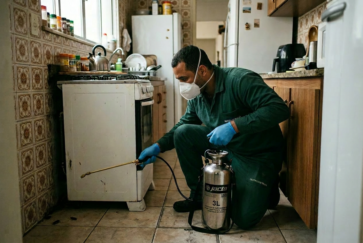 Controle de Baratas — equipe Liderança SP em atendimento profissional na Grande SP